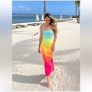 NWT Runaway the Label Malibu Midi Dress in Multi